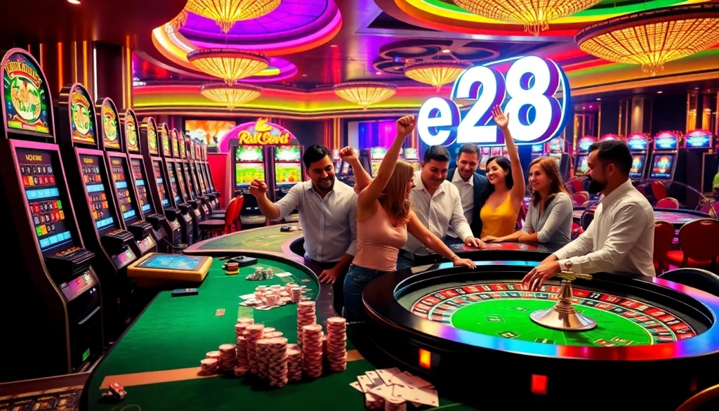 Experience the thrill of winning at E28 casino tables filled with vibrant action and diverse players.