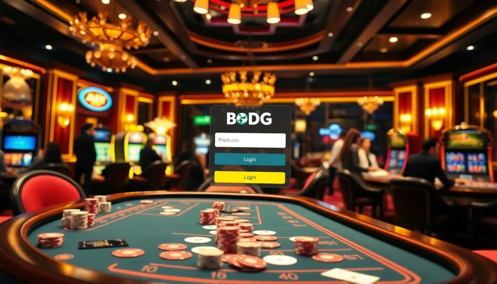 Experience the thrill of gaming with bdg game login at a vibrant casino table filled with excitement.