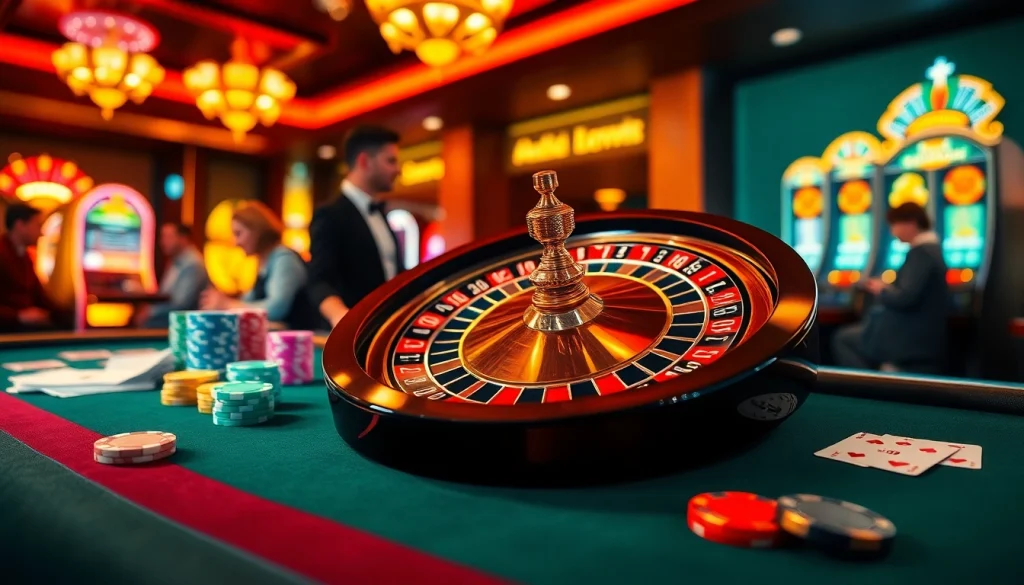 Players enjoy the thrill of winning at GG88's vibrant casino tables with roulette and blackjack games.